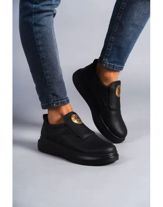 Tb161 Hippo Bağcıksız Cilt Erkek Günlük Sneaker Ayakkabı Cst - Siyah