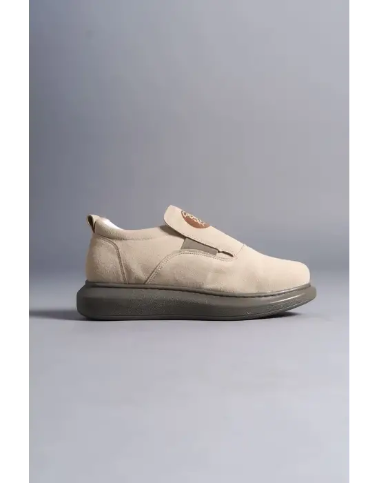 Hippo Bağcıksız Süet Erkek Günlük Sneaker Bej Ayakkabı
