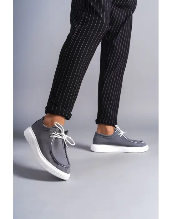 Tornado Bağcıklı Süet Erkek Günlük Spor Klasik Gri Ayakkabı