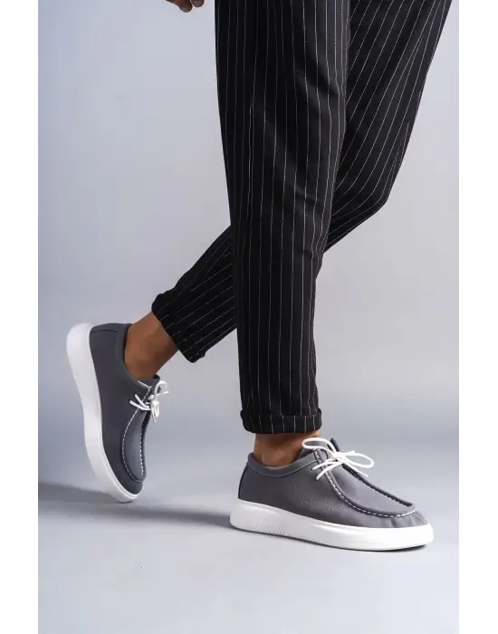 Tornado Bağcıklı Süet Erkek Günlük Spor Klasik Gri Ayakkabı