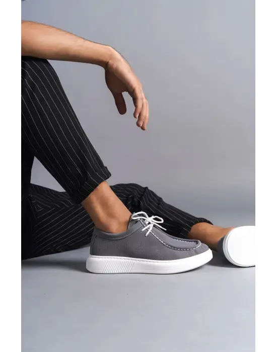 Tb170 Tornado Bağcıklı Süet Erkek Günlük Spor Klasik Ayakkabı Sbt - Gri