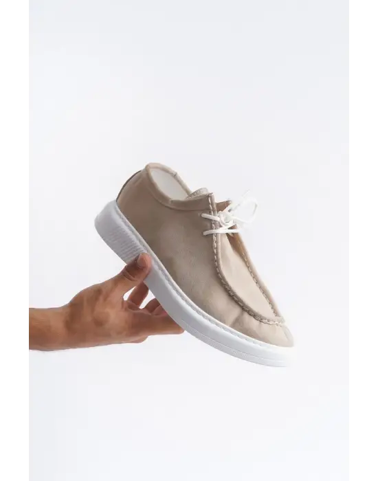 Tb170 Tornado Bağcıklı Süet Erkek Günlük Spor Klasik Ayakkabı Sbt - Krem