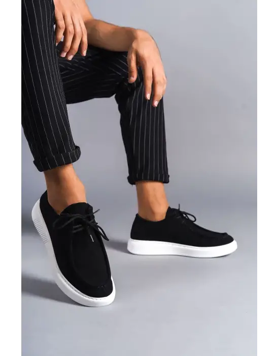 Tb170 Tornado Bağcıklı Süet Erkek Günlük Spor Klasik Ayakkabı Sbt - Siyah