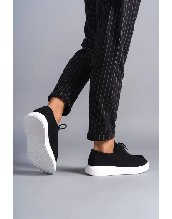 Tornado Bağcıklı Süet Erkek Günlük Spor Klasik Siyah Ayakkabı