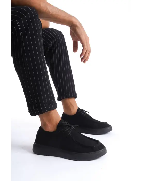 Tornado Bağcıklı Süet Erkek Günlük Spor Klasik Siyah Ayakkabı