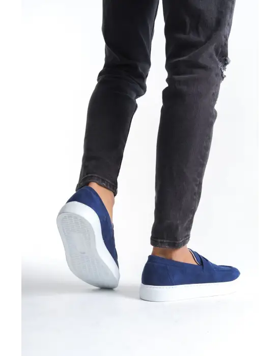 Estilo X Bağcıksız Süet Erkek Günlük Spor Klasik Lacivert Ayakkabı