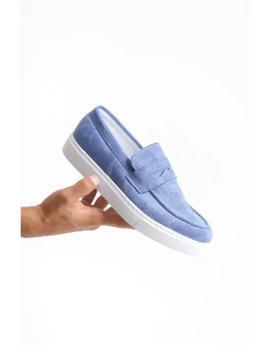 Tb180 Estilo X Bağcıksız Süet Erkek Günlük Spor Klasik Ayakkabı Sbt - Mavi