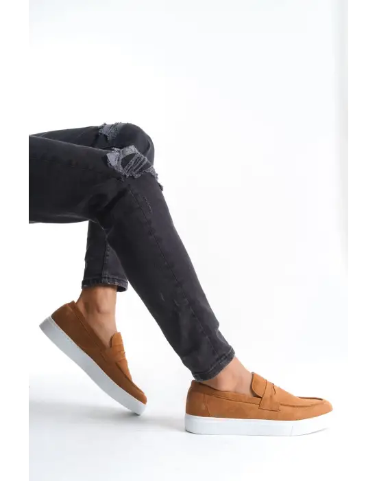 Estilo X Bağcıksız Süet Erkek Günlük Spor Klasik Taba Ayakkabı