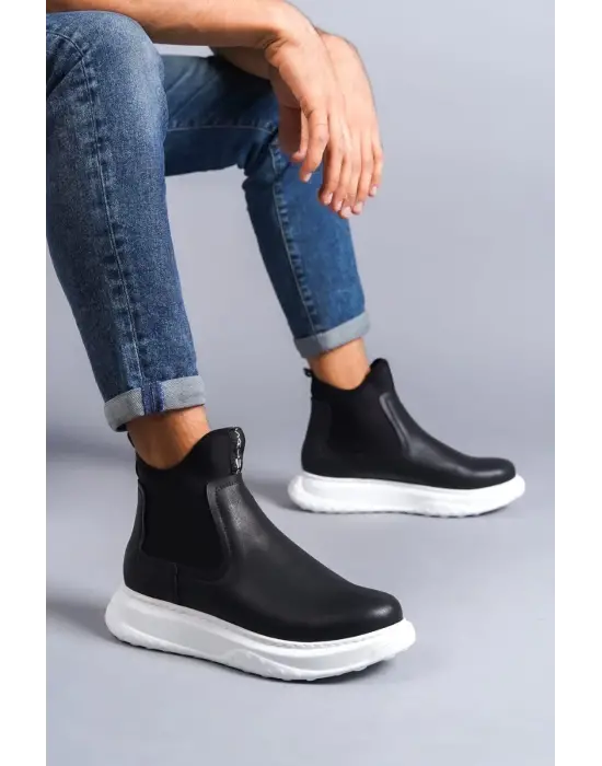 Kawasaki Bağcıksız Cilt Erkek Spor Siyah Bot