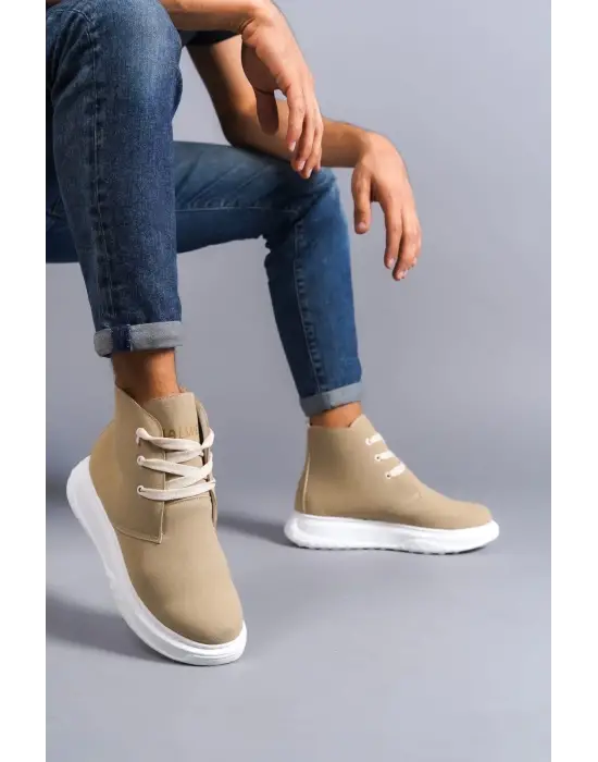 Franca Bağcıklı Süet Erkek Spor Bej Bot