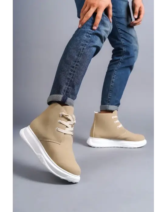 Franca Bağcıklı Süet Erkek Spor Bej Bot