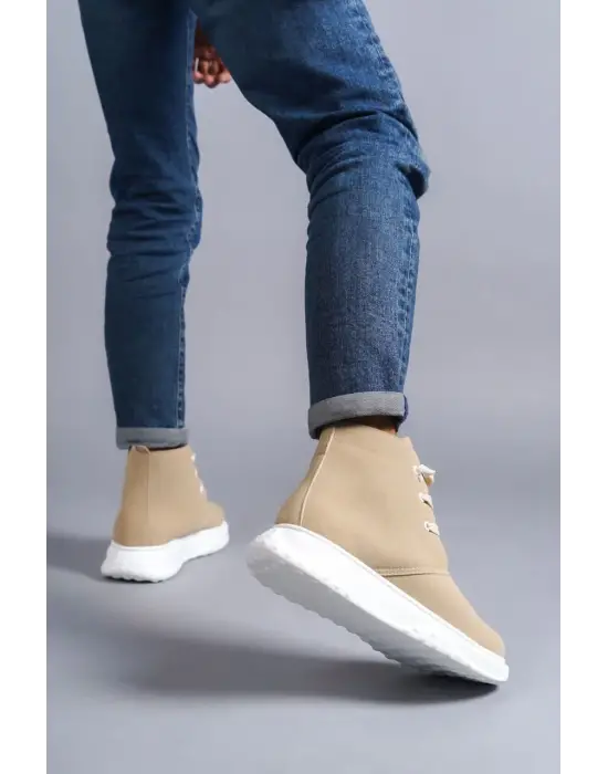 Tb204 Franca Bağcıklı Süet Erkek Spor Bot Bt - Bej