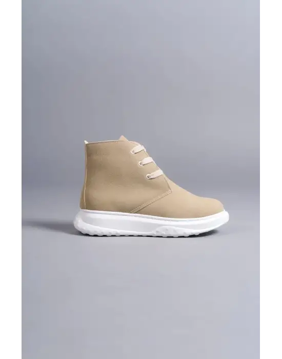 Franca Bağcıklı Süet Erkek Spor Bej Bot