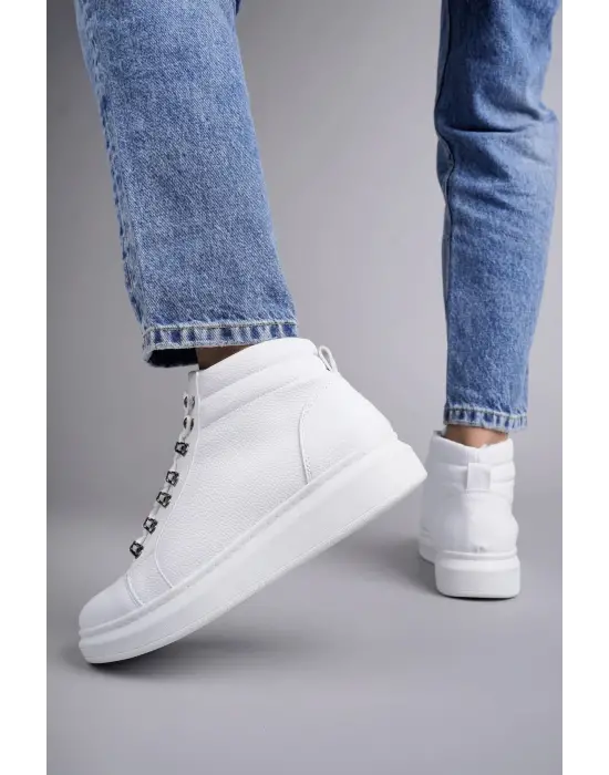 Tb206 Ottawa Bağcıklı Cilt Erkek Günlük Spor Bot Bt - Beyaz