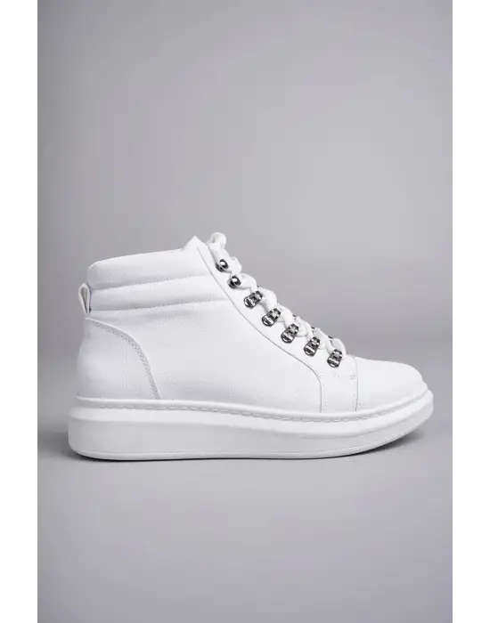 Ottawa Bağcıklı Cilt Erkek Günlük Spor Bot Bt Beyaz