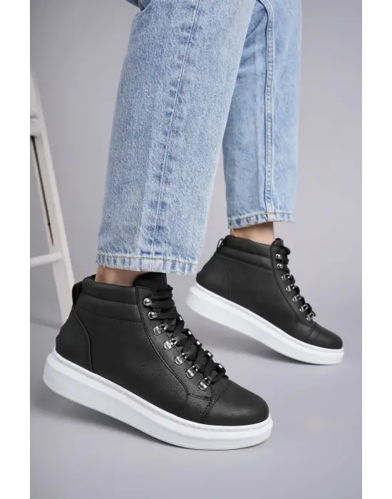 Ottawa Bağcıklı Cilt Erkek Günlük Spor Bot Bt Siyah