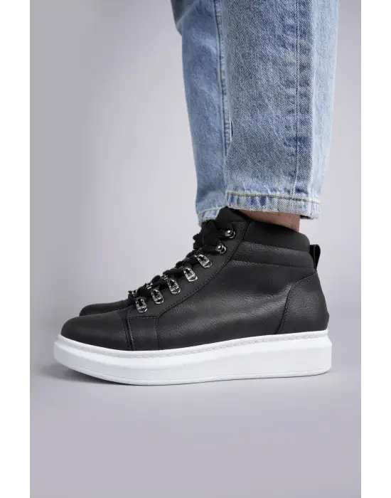 Tb206 Ottawa Bağcıklı Cilt Erkek Günlük Spor Bot Bt - Siyah