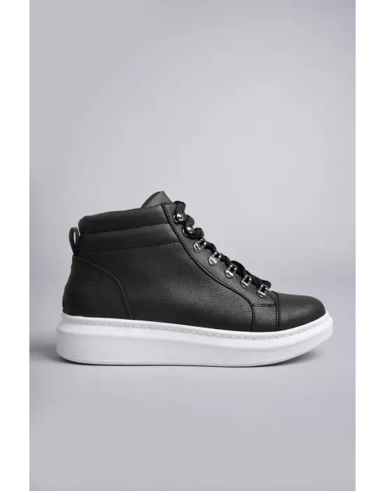 Ottawa Bağcıklı Cilt Erkek Günlük Spor Bot Bt Siyah