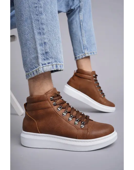 Tb206 Ottawa Bağcıklı Cilt Erkek Günlük Spor Bot Bt - Taba