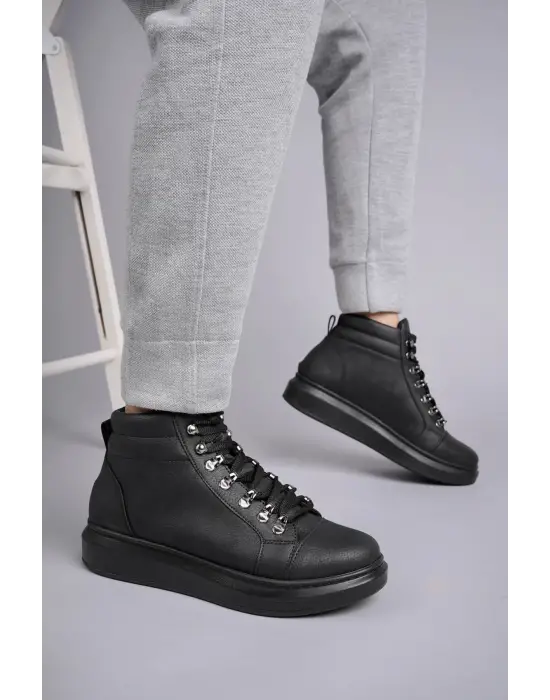 Ottawa Bağcıklı Cilt Erkek Günlük Spor Bot St Siyah