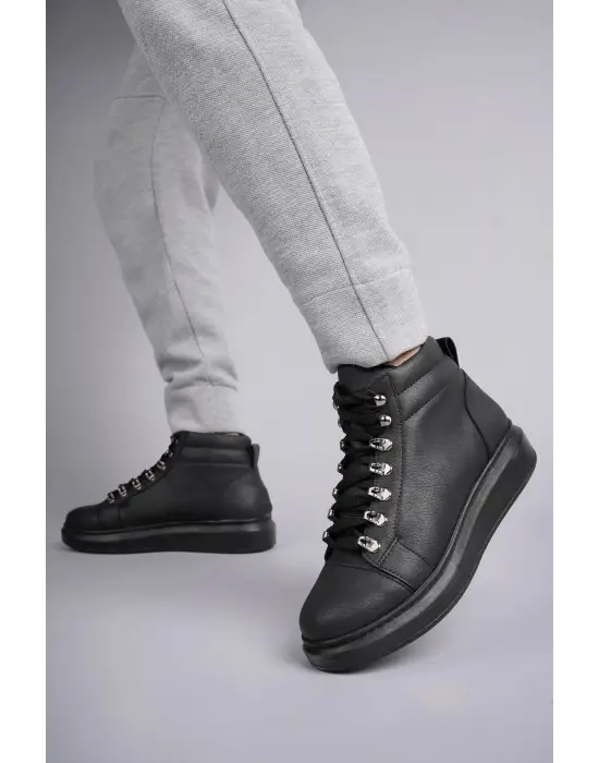 Tb206 Ottawa Bağcıklı Cilt Erkek Günlük Spor Bot St - Siyah