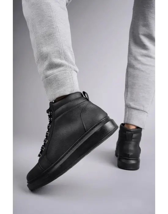 Tb206 Ottawa Bağcıklı Cilt Erkek Günlük Spor Bot St - Siyah