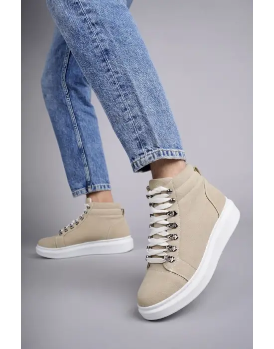 Tb206 Ottawa Bağcıklı Süet Erkek Günlük Spor Bot Bt - Krem