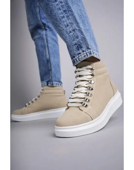 Ottawa Bağcıklı Süet Erkek Günlük Spor Bot Bt Krem