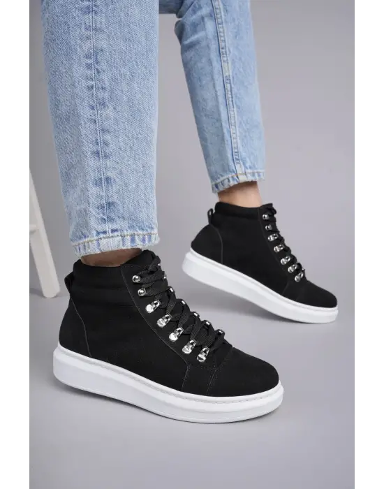 Tb206 Ottawa Bağcıklı Süet Erkek Günlük Spor Bot Bt - Siyah