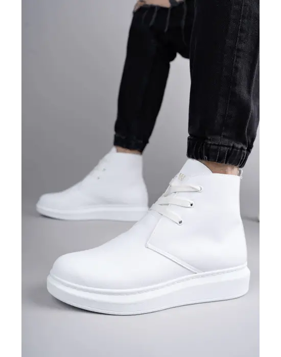 Tb207 Oslo Bağcıklı Cilt Erkek Günlük Spor Bot Bt - Beyaz
