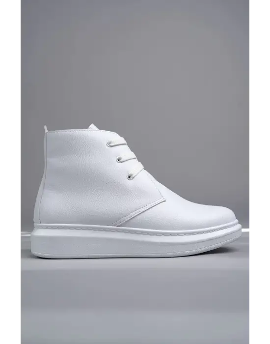 Tb207 Oslo Bağcıklı Cilt Erkek Günlük Spor Bot Bt - Beyaz