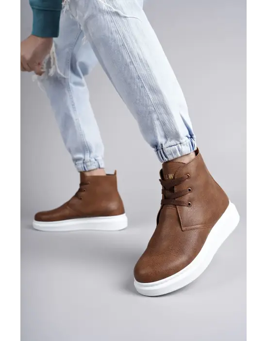 Tb207 Oslo Bağcıklı Cilt Erkek Günlük Spor Bot Bt - Taba