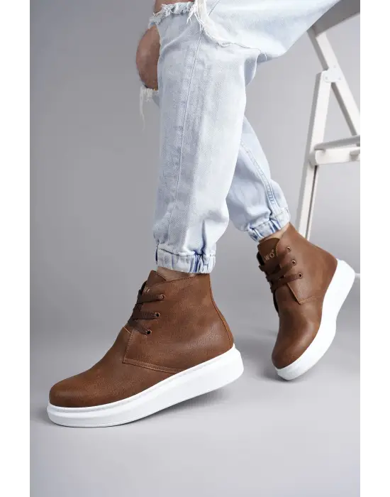 Tb207 Oslo Bağcıklı Cilt Erkek Günlük Spor Bot Bt - Taba