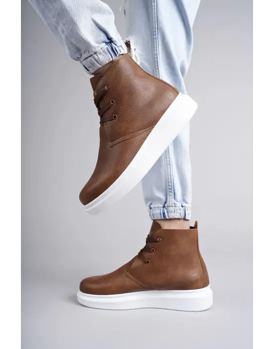 Tb207 Oslo Bağcıklı Cilt Erkek Günlük Spor Bot Bt - Taba