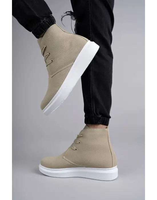 Tb207 Oslo Bağcıklı Süet Erkek Günlük Spor Bot Bt - Krem