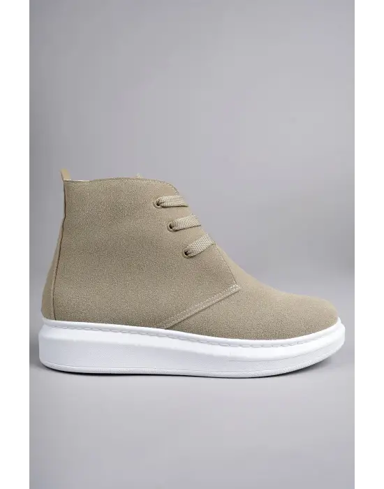 Tb207 Oslo Bağcıklı Süet Erkek Günlük Spor Bot Bt - Krem