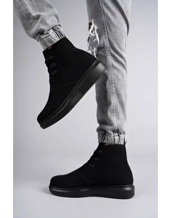 Tb207 Oslo Bağcıklı Süet Erkek Günlük Spor Bot St - Siyah