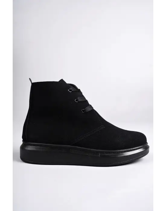 Tb207 Oslo Bağcıklı Süet Erkek Günlük Spor Bot St - Siyah