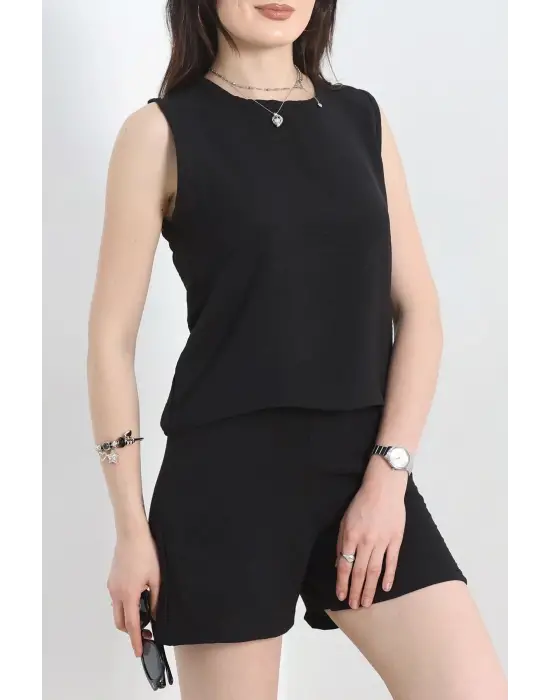 Şortlu Ayrobin Takım Siyah