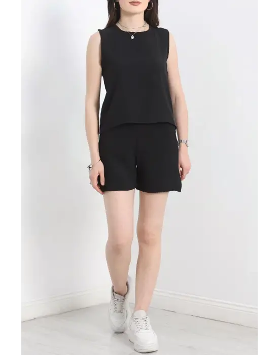 Şortlu Ayrobin Takım Siyah