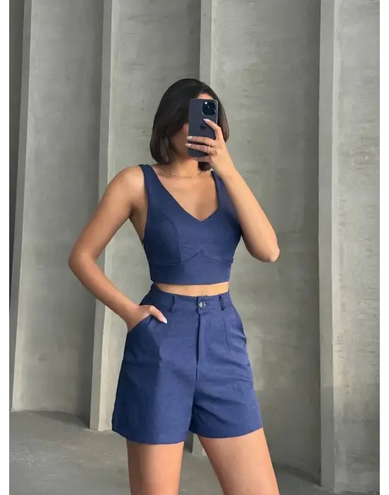 Şortlu Keten Takım