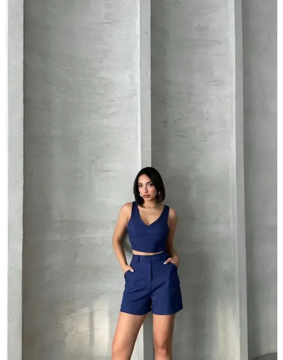 Şortlu Keten Takım