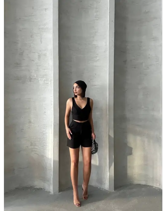 Şortlu Keten Takım