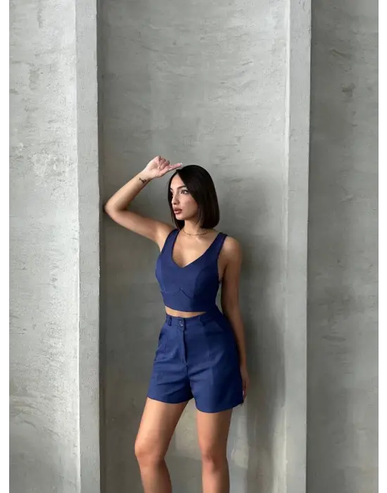 Şortlu Keten Takım