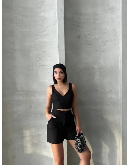 Şortlu Keten Takım