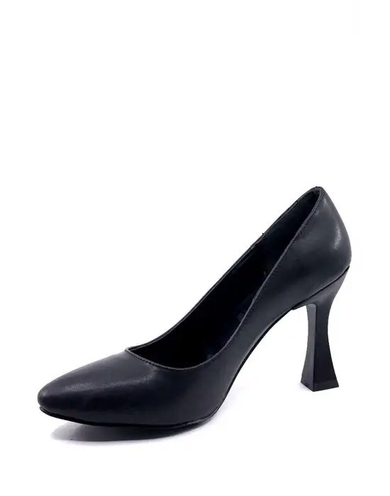 Siyah Günlük 9 cm Topuklu Kadın Stiletto Ayakkabı