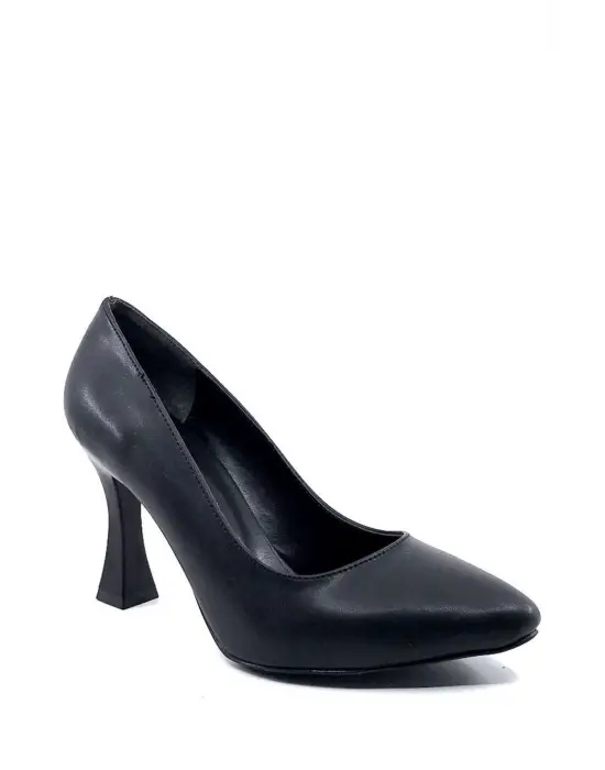 Siyah Günlük 9 cm Topuklu Kadın Stiletto Ayakkabı