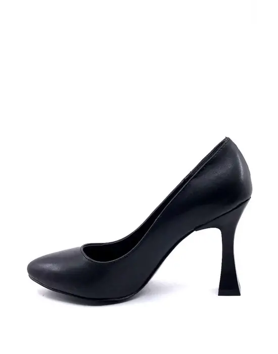 Siyah Günlük 9 cm Topuklu Kadın Stiletto Ayakkabı