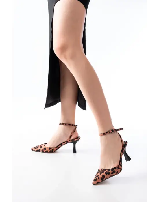 Leopar Günlük 7 Cm Topuklu Bayan Ayakkabı