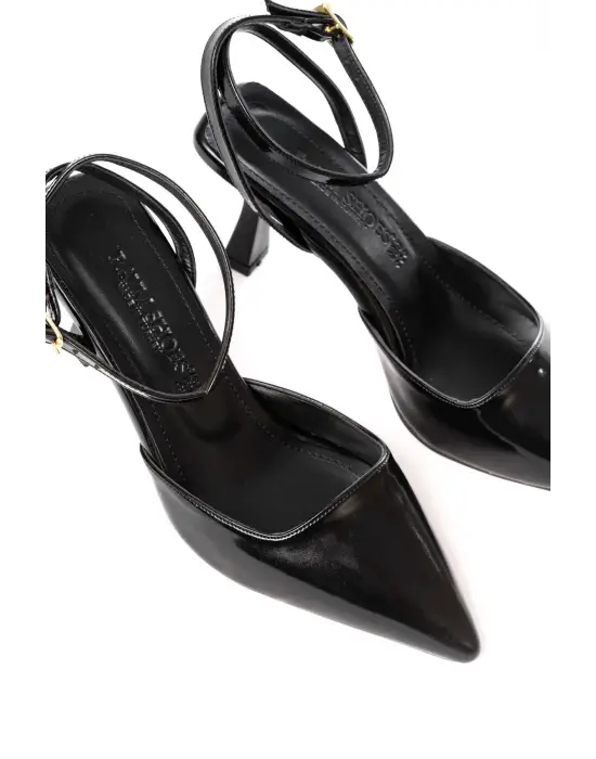 Siyah Rugan Günlük 7 Cm Topuklu Bayan Ayakkabı